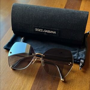 Dolce & Gabbana Gold-Accented Sunglasses with Black Case